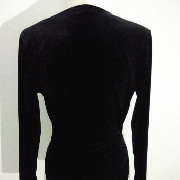 Limited Black Velvet Bodysuit Long Sleeve Vintage Size Medium - Picture 5 of 8